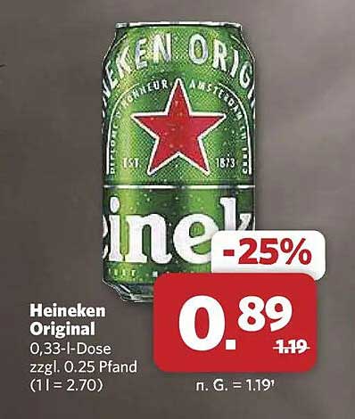 Heineken Original 0,33 l Dose