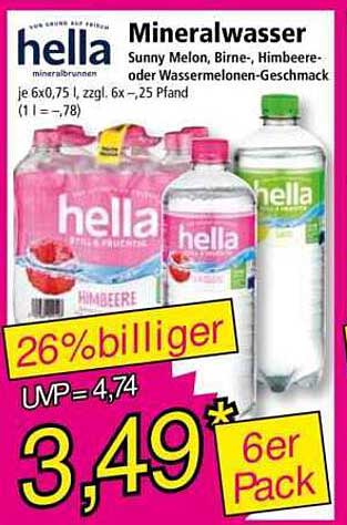 hella Mineralwasser - 6er Pack mit verschiedenen Geschmäckern