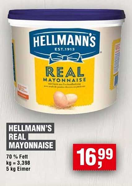 HELLMANN’S REAL MAYONNAISE 5 kg Eimer