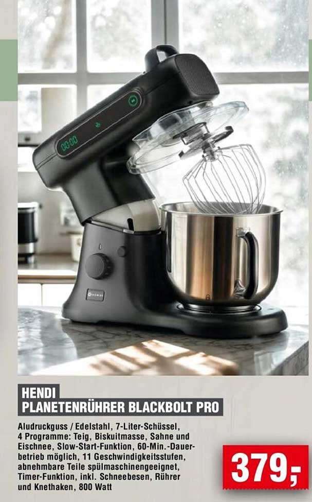 HENDI PLANETENRÜHRER BLACKBOLT PRO
