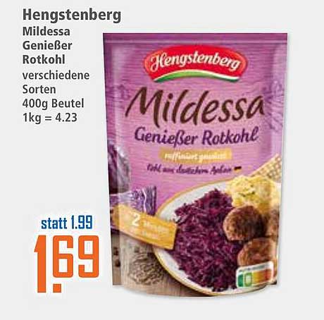 Hengstenberg Mildessa Genießer Rotkohl 400g Beutel