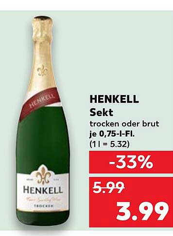 HENKELL Sekt trocken oder brut je 0,75-l-Fl.