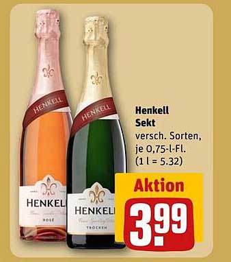 Henkell Sekt, verschiedene Sorten, je 0,75-l-Flasche