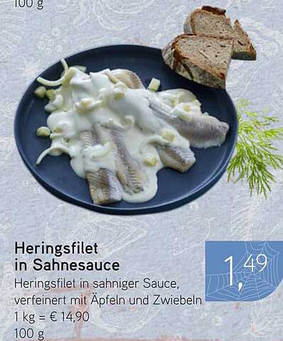 Heringsfilet in Sahnesauce