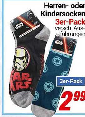 Herren- oder Kindersocken im 3er-Pack – Star Wars Designs
