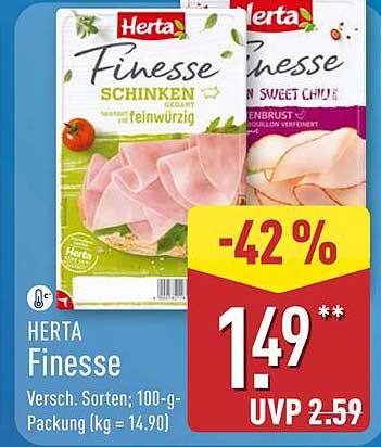 HERTA Finesse Schinken - 100-g-Packung