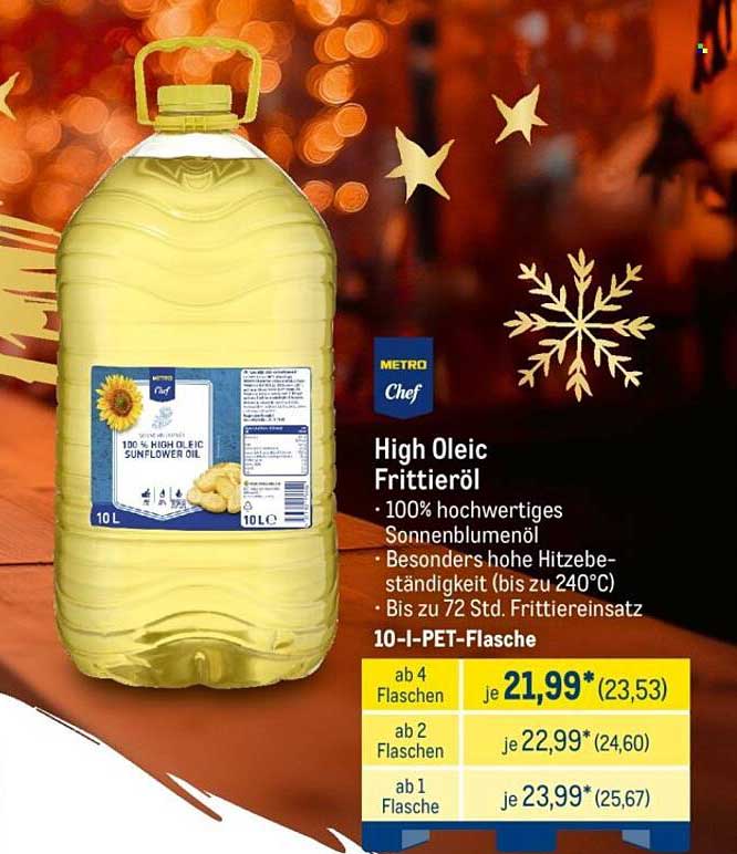 High Oleic Frittieröl 10 l PET-Flasche
