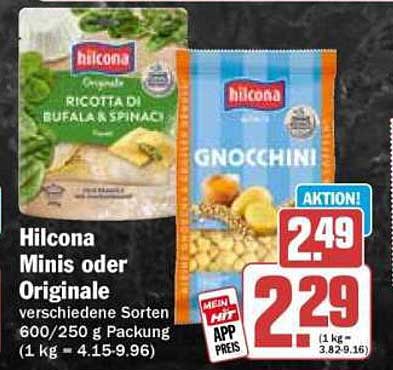 Hilcona Minis oder Originale - Verschiedene Sorten