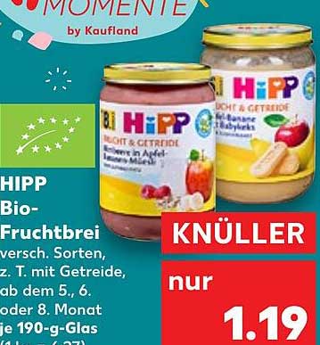 Hipp Bio-Fruchtbrei in verschiedenen Sorten, 190-g-Glas