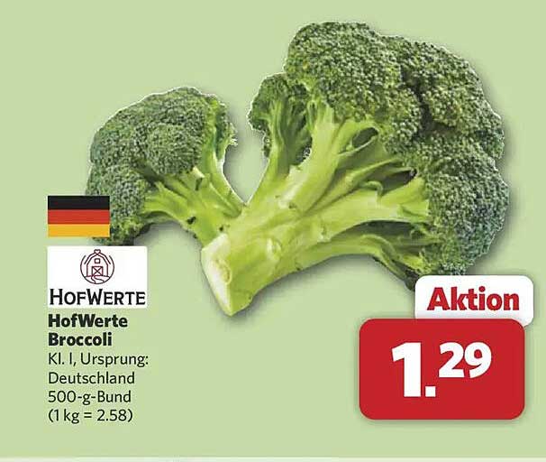 HofWerte Broccoli 500-g-Bund
