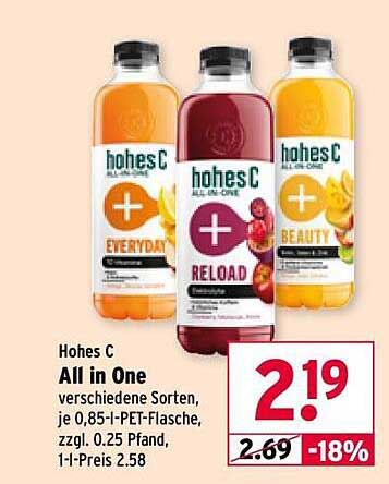 Hohes C All in One - verschiedene Sorten