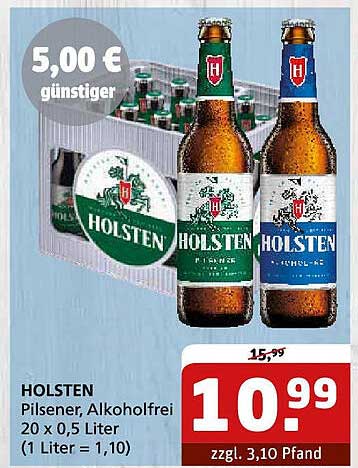 HOLSTEN Pilsener, Alkoholfrei 20 x 0,5 Liter für nur 10,99 €