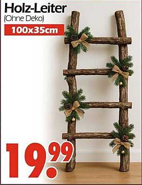 Holz-Leiter (Ohne Deko) 100x35cm