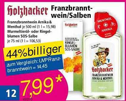 Holzhacker Franzbranntwein Arnika & Menthol 500 ml