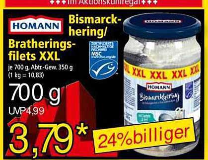 HOMANN Bratheringsfilets XXL 700 g