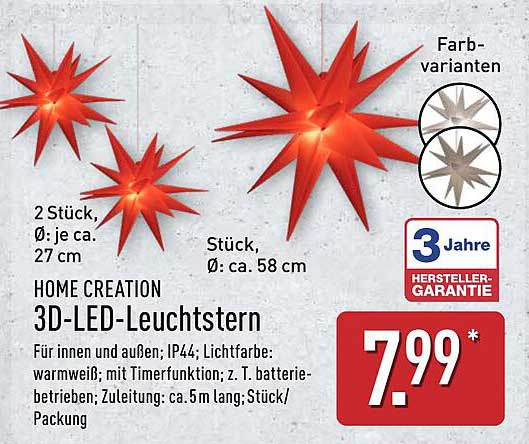 HOME CREATION 3D-LED-Leuchtstern