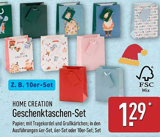 HOME CREATION Geschenk Taschen-Set