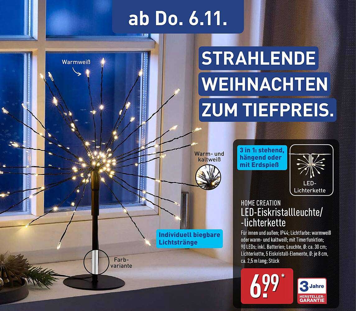 HOME CREATION LED-Eiskristallleuchte/-lichterkette