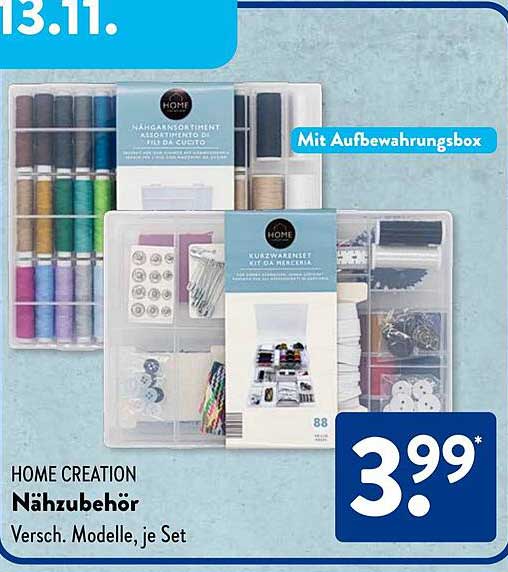 HOME CREATION Nähzubehör - Versch. Modelle, je Set