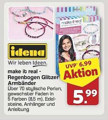 Idena make it real - Regenbogen Glitzer Armbänder