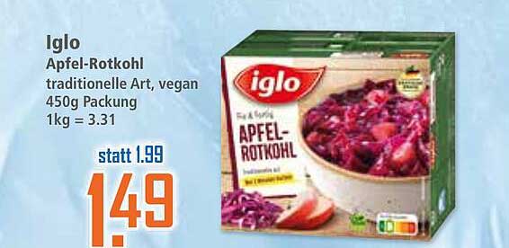 Iglo Apfel-Rotkohl traditionelle Art, vegan 450g