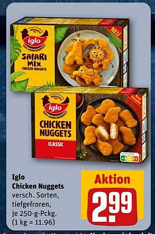 Iglo Chicken Nuggets verschiedene Sorten, tiefgefroren