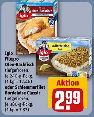 Iglo Filegro Ofen-Backfisch oder Schlemmerfilet Bordelaise Classic
