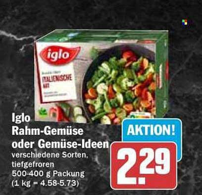 Iglo Rahm-Gemüse oder Gemüse-Ideen, verschiedene Sorten, tiefgefroren