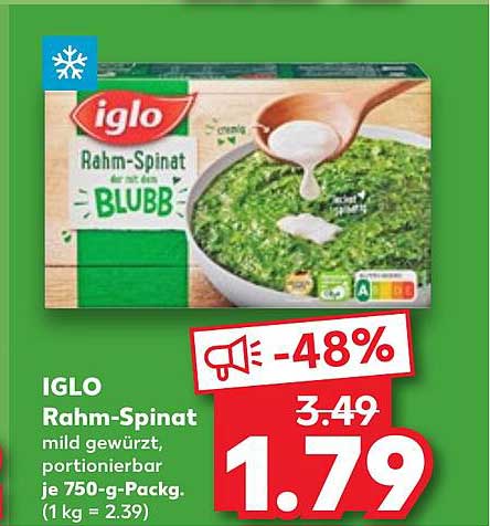 IGLO Rahm-Spinat mild gewürzt, portionierbar je 750-g-Pack