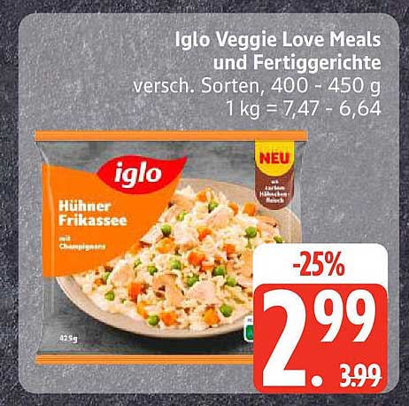 Iglo Veggie Love Hühner Frikassee, 425 g