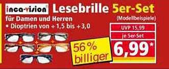 inca-vision Lesebrille 5er-Set für Damen und Herren