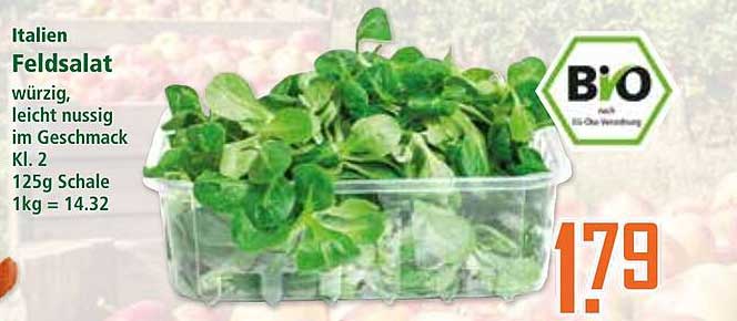 Italien Feldsalat würzig, leicht nussig im Geschmack Kl. 2 125g Schale