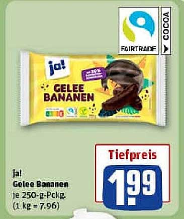 ja! Gelee Bananen, je 250-g-Pckg