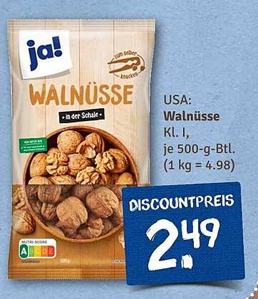 ja! WALNÜSSE in der Schale – 500 g für nur 2,49 €