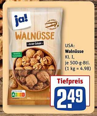 ja! Walnüsse Kl. I, je 500-g-Btl.