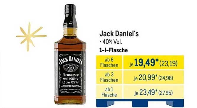 Jack Daniel's Tennessee Whiskey - 1-Liter-Flasche