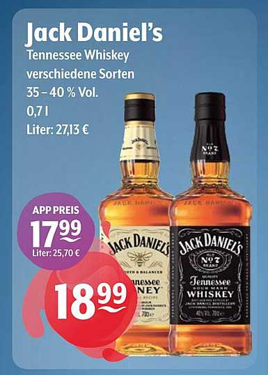 Jack Daniel's Tennessee Whiskey verschiedene Sorten 0,7 l