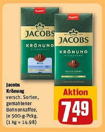 Jacobs Krönung gemahlener Bohnenkaffee 500 g