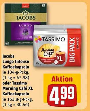 Jacobs Lungo Intenso Kaffeekapseln oder Tassimo Morning Café XL Kaffeekapseln