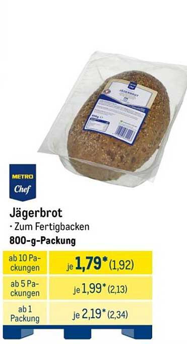Jägerbrot - Zum Fertigbacken, 800-g-Packung