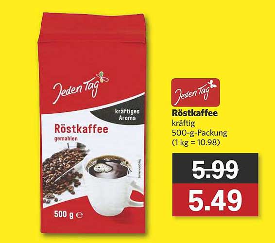 Jeden Tag Röstkaffee 500-g-Packung - Kräftiges Aroma