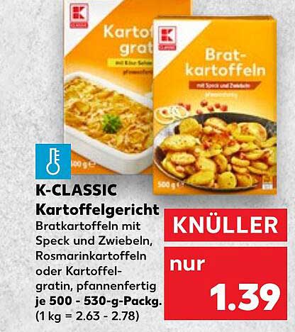 K-CLASSIC Kartoffelgericht: Bratkartoffeln mit Speck und Zwiebeln