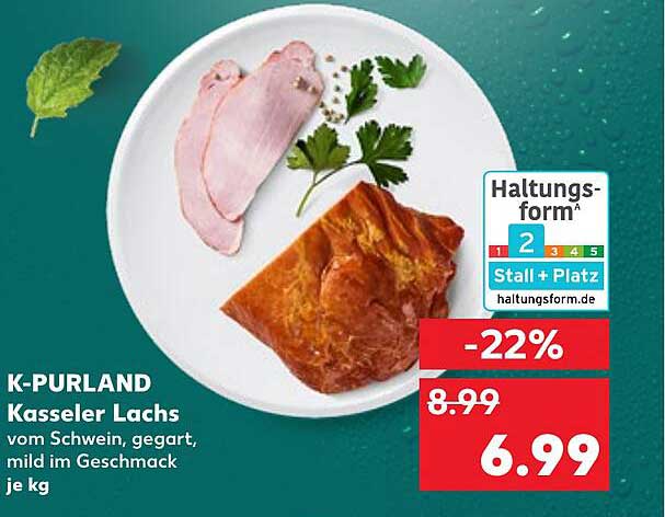 K-PURLAND Kasseler Lachs vom Schwein, gegart, mild im Geschmack je kg
