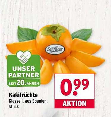 Kakifrüchte Klasse I, aus Spanien, Stück