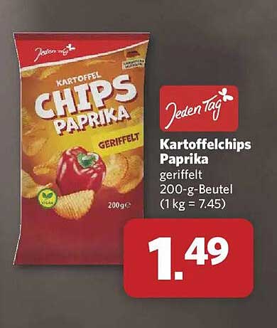 Kartoffelchips Paprika 200-g-Beutel