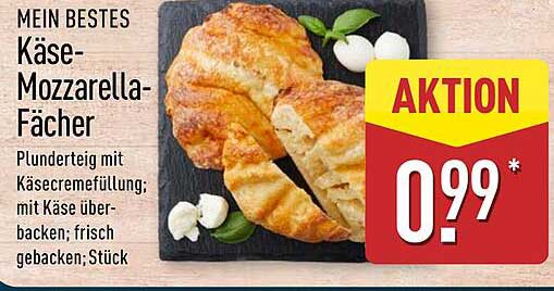 Käse-Mozzarella-Fächer