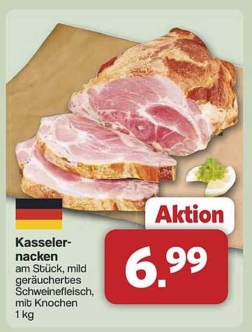 Kasseler Nacken am Stück, mild geräuchertes Schweinefleisch, mit Knochen 1 kg