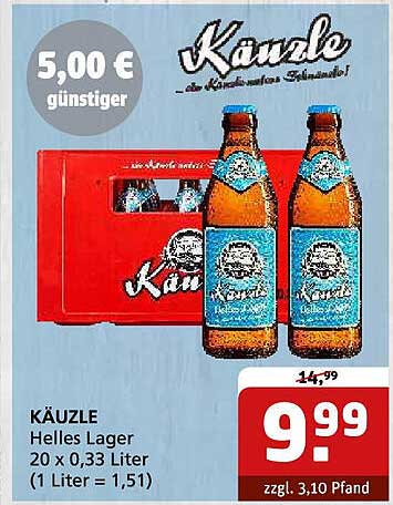 KÄUZLE Helles Lager – 20 x 0,33 Liter