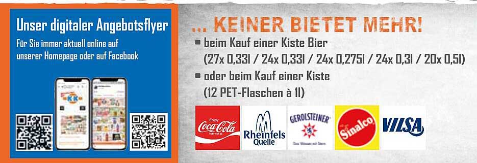 Keiner bietet mehr! Beim Kauf einer Kiste Bier oder Kiste Getränken