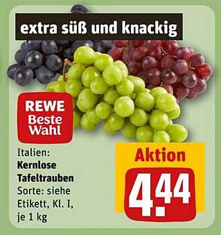Kernlose Tafeltrauben, 1 kg - Extra süß und knackig